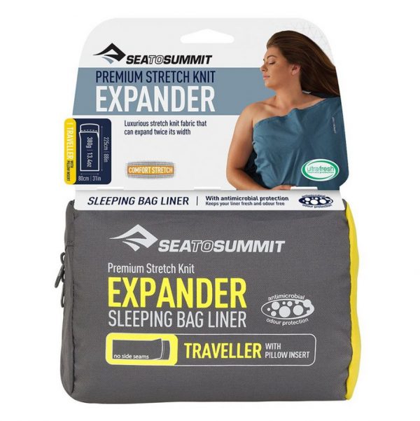 Expander Travel Liner Sea to Summit Double Navy Blue Traveler with pillow